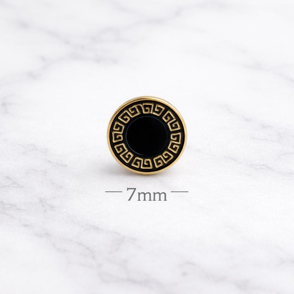 Flat back Gold Earrings - Gold Stud Earrings, Men, Flat back Earrings, Chunky Stud Gold Minimalist Male Earring, flatbacked Earrings, A307 Firefly District - {{mens earrings}}