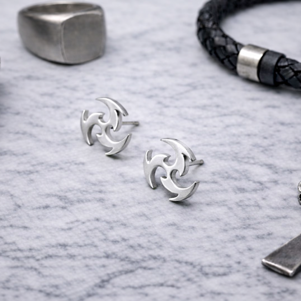 Mens Earrings - Silver Earring, Men, Minimalist Male Earring, Silver, Mens Huggie Earrings, Earrings for Men, A181 The Funky Bird - {{mens earrings}}
