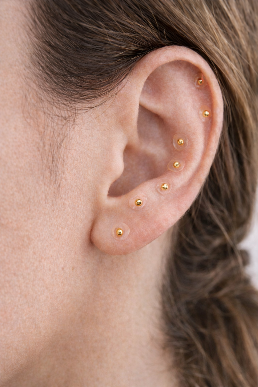 Ear Seeds, Acupressure Ear Seed Pack, Tiny Gold Ear Seeds for Pain Relief Chinese Medicine Migraine relief, back pain relief, neck pain The Funky Bird - {{mens earrings}}