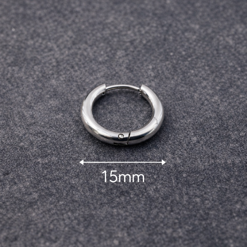 Mens Silver Hoop Earrings -  Silver Hoops - Minimalist Hoop Earrings for Men - Hypoallergenic Silver Earrings - Unisex Sleeper Hoops, A002 The Funky Bird - {{mens earrings}}