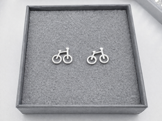 Cycling Earrings - for Bike Lover for Birthday, Cycling Gift, Fun Bike Mounting Bike Cycle Earrings Unique gift, 925, A175 The Funky Bird - {{mens earrings}}