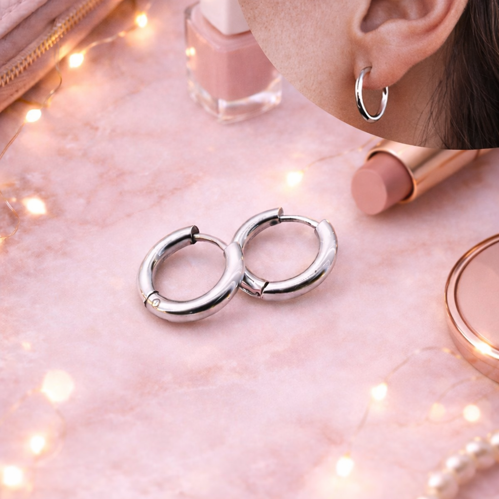 Hoop Earrings For Women, Small Silver Huggie Hoops, Dainty Everyday Earrings, Minimalist Hoop Earrings, A002 The Funky Bird - {{mens earrings}}