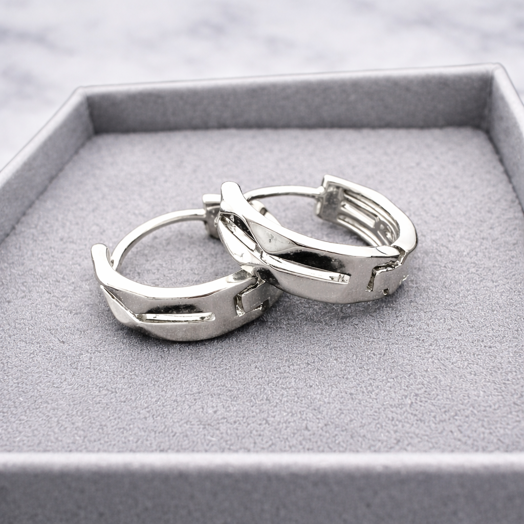 Mens Earrings - Silver hoop Earrings, Men Jewellery, Minimalist sleeper earrings, Mens hoop Earrings, hoops for Men, hoop earrings, A024 The Funky Bird - {{mens earrings}}