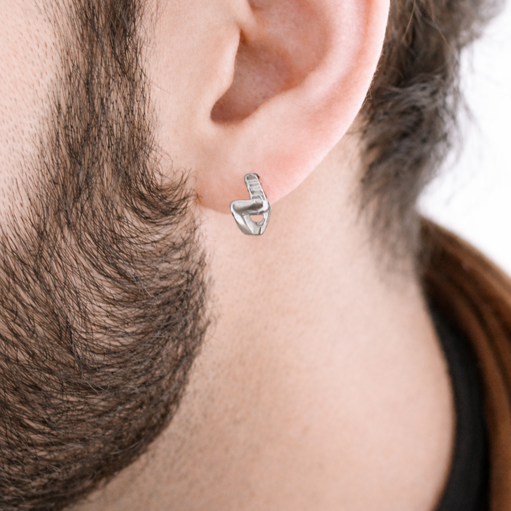Mens Hoops, Huggie Hoop Earrings, Small Hoop Earring Pair, Minimalist Mens Hoops, Alternative Hoops, CoolHuggies, Mens Earrings, A144 The Funky Bird - {{mens earrings}}