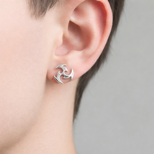 Mens Earrings - Silver Earring, Men, Minimalist Male Earring, Silver, Mens Huggie Earrings, Earrings for Men, A181 The Funky Bird - {{mens earrings}}