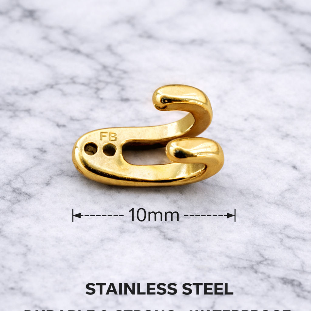 Black Horn and Gold Wrap Earrings for Men, Double Hoop Ear Jacket, Stainless Steel Ear Wrap Stud, Edgy Alternative Mens Earrings, Goth Punk Jewelry, B021 (Copy) The Funky Bird - {{mens earrings}}
