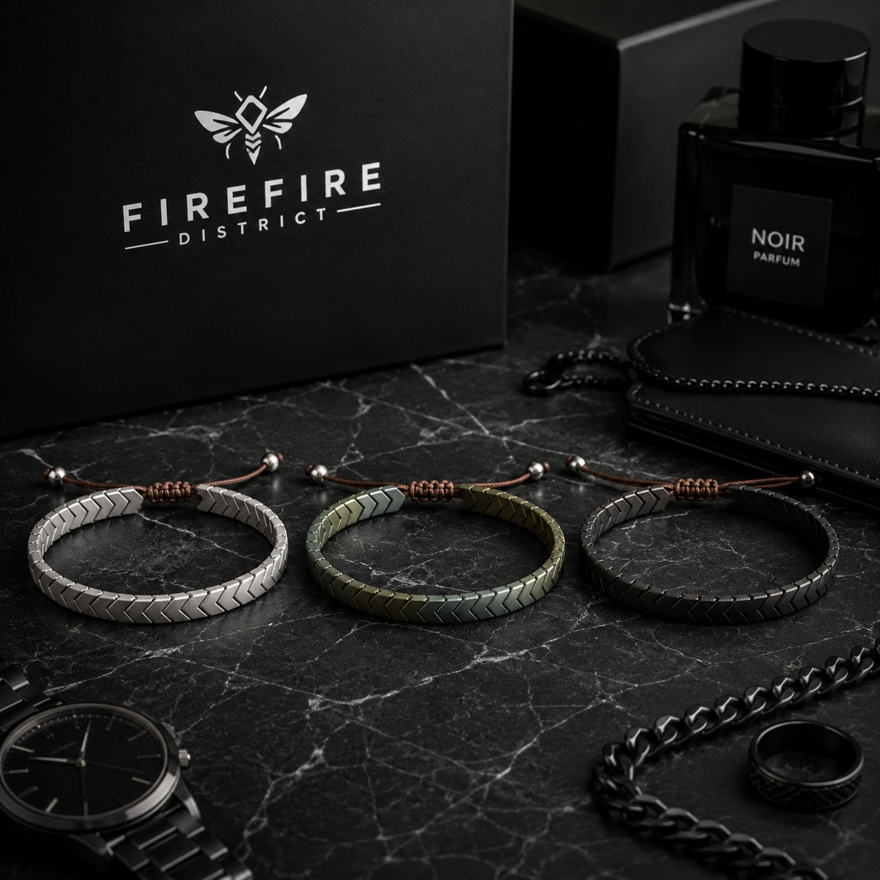 Hematite Bracelet - Firefly District - {{mens earrings}}