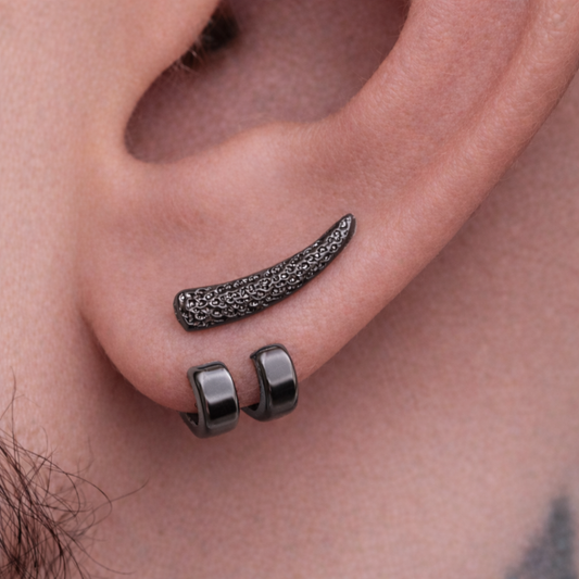Mens Earrings - Grey Silver Stud Earrings, Men, Minimalist, Grey Silver Earring, Silver, Mens Stud Earrings, Studs for Men, tick, A229 The Funky Bird - {{mens earrings}}