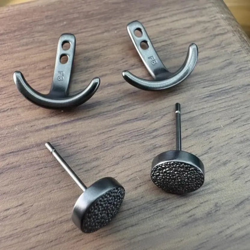 Mens Earrings - Gun Metal Grey wrap around  Earrings, Men, Minimalist Male Earring, Silver, Mens stud, Man Earrings, for Men, edgy, B026 - Firefly District -{{mens earrings}}