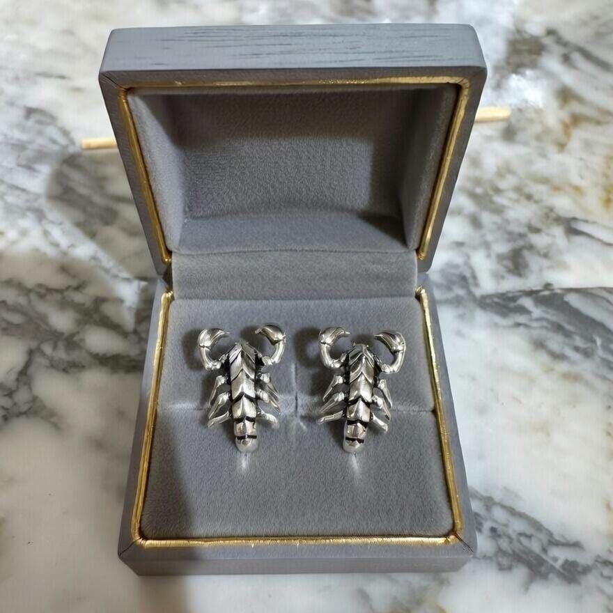 Mens Hoops Scorpion Earrings, Scorpion Hoop Earrings, Wrap Earrings Men, Gothic Earrings, Silver Mens Earrings, Edgy Mens Jewellery, A301 Firefly District - {{mens earrings}}
