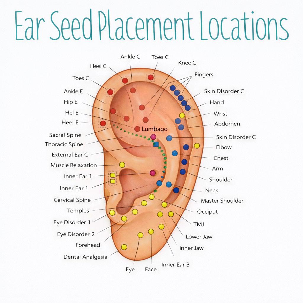 Ear Seeds, Acupressure Ear Seed Pack, Tiny Gold Ear Seeds for Pain Relief Chinese Medicine Migraine relief, back pain relief, neck pain Firefly District - {{mens earrings}}