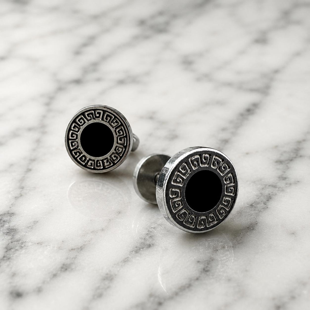 Flat Back Silver Stud Earrings, Men Earrings Flat Back Earrings Bar Minimalist Male Earring, Silver Mens Screwback Studs Earrings, A306 Firefly District - {{mens earrings}}