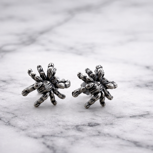 Spider Earrings - Silver Earrings, Spider Stud Earrings, Spider jewellery, Stud Earrings, Studs for Men, Women, Gothic, A367 The Funky Bird - {{mens earrings}}