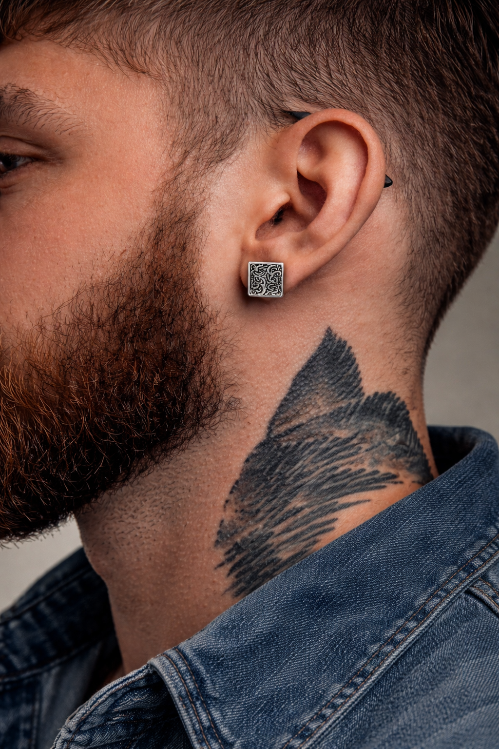 Mens Earrings - Square Hoop Earrings, Men, Edgy, Male Earring, Conch Earrings, Mens Hoop Earrings, Hoops for Men, Huggie, New Design, A375 Firefly District - {{mens earrings}}