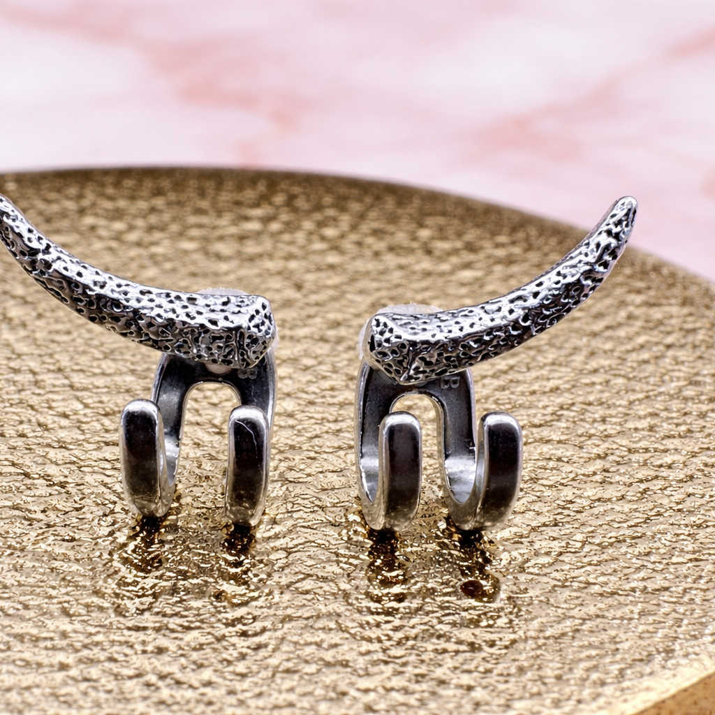 Women's Earrings - Silver Stud Earrings, Minimalist Women Earring, Gifts for Wife, Women's Stud Earrings, Studs for Women, Edgy earrings The Funky Bird - {{mens earrings}}