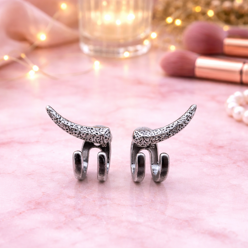 Women's Earrings - Silver Stud Earrings, Minimalist Women Earring, Gifts for Wife, Women's Stud Earrings, Studs for Women, Edgy earrings The Funky Bird - {{mens earrings}}