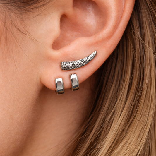 Women's Earrings - Silver Stud Earrings, Minimalist Women Earring, Gifts for Wife, Women's Stud Earrings, Studs for Women, Edgy earrings The Funky Bird - {{mens earrings}}