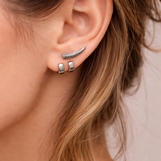 Women's Earrings - Silver Stud Earrings, Minimalist Women Earring, Gifts for Wife, Women's Stud Earrings, Studs for Women, Edgy earrings The Funky Bird - {{mens earrings}}